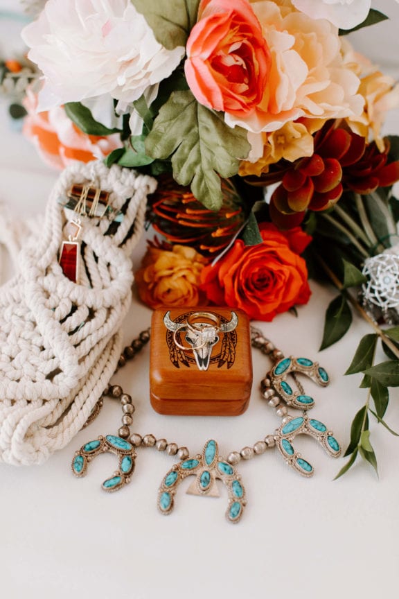 Southwestern wedding squash blossom jewelry