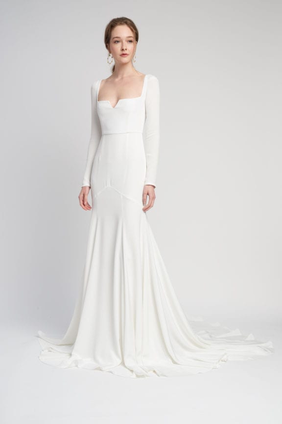 alexandra grecco ines modern long sleeve wedding dress