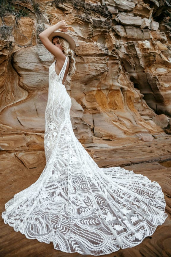 Lovers society 'paradise' collection charlie lace boho wedding dress
