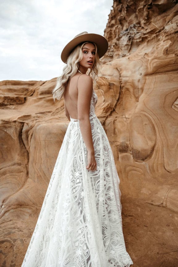 lovers society levi boho lace a line wedding dress