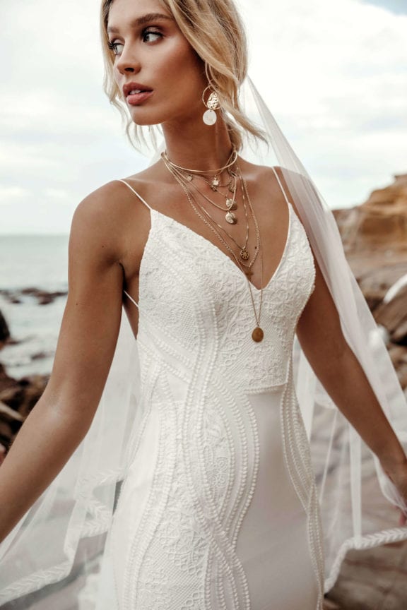 lovers society niko lace and crepe wedding dress