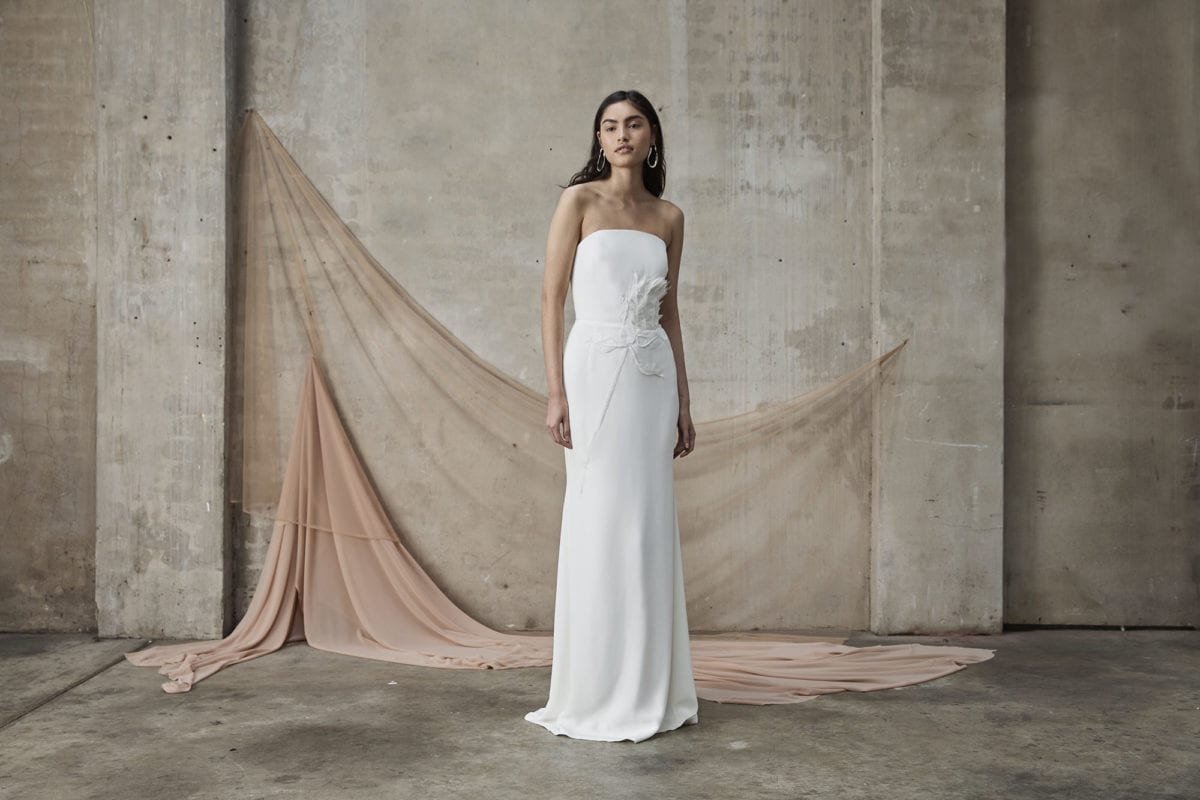 prea james protea strapless embellished wedding dress